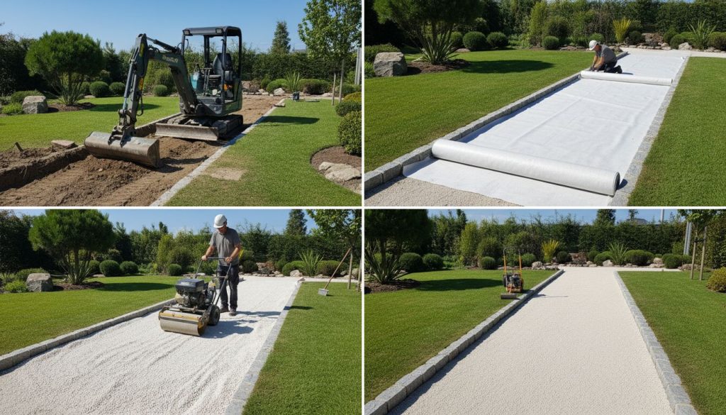 Allée en calcaire compacté