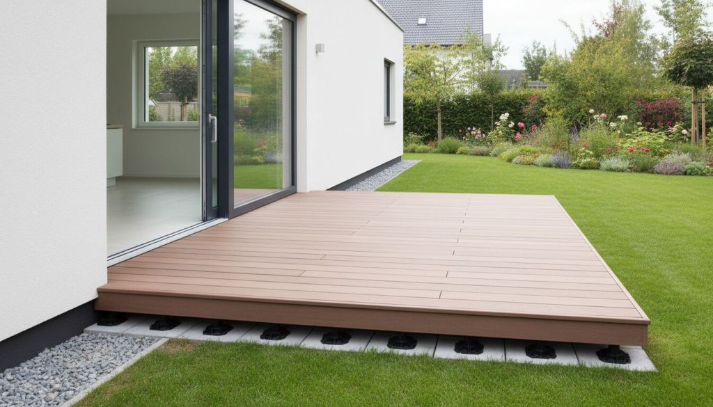 terrasse sur plot seuil de porte