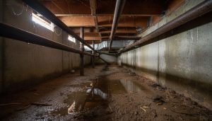 vide sanitaire humide gouttelette