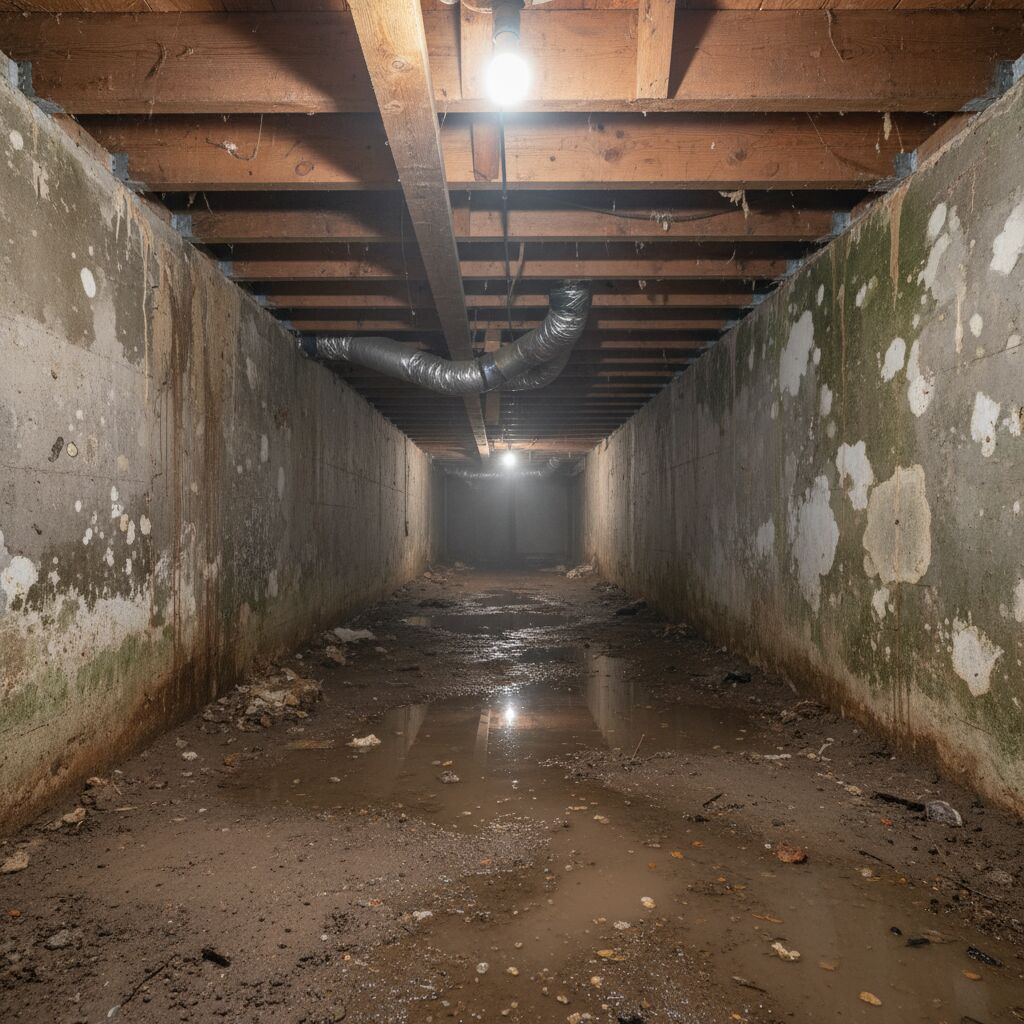 eau dans vide sanitaire terrain argileux